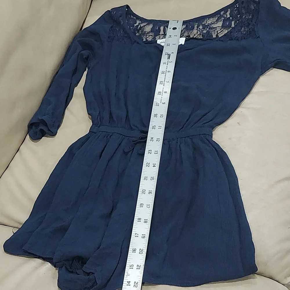 Abercrombie Kids Navy Lace button Accent Romper size M - Picture 5 of 7